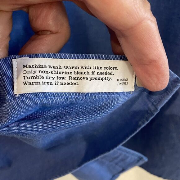 Nordstrom Mens Shop Blue Traditional Fit Non Iron Dress Shirt Sz 16 1/2 36 - Picture 9 of 13